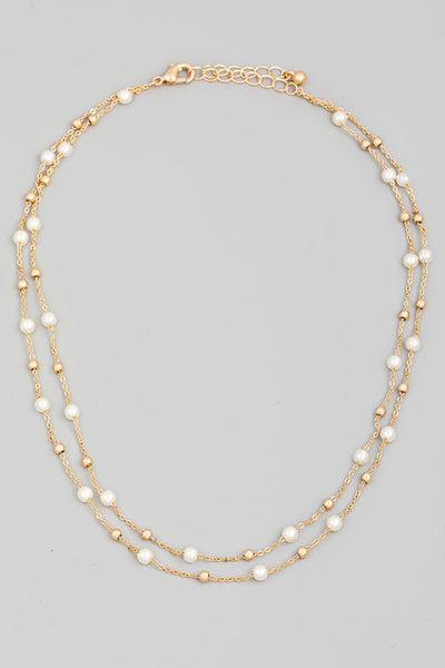 Pearl Dot Layered Necklace