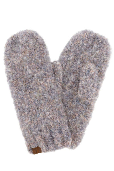 Chenille Lined Boucle Mittens