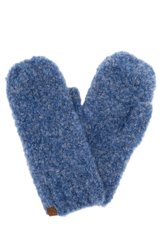 Chenille Lined Boucle Mittens