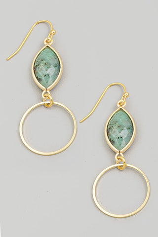 Jeweled Marquise Drop Earrings