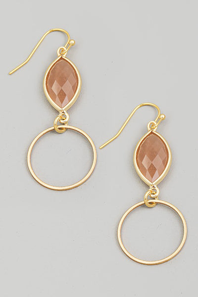 Jeweled Marquise Drop Earrings