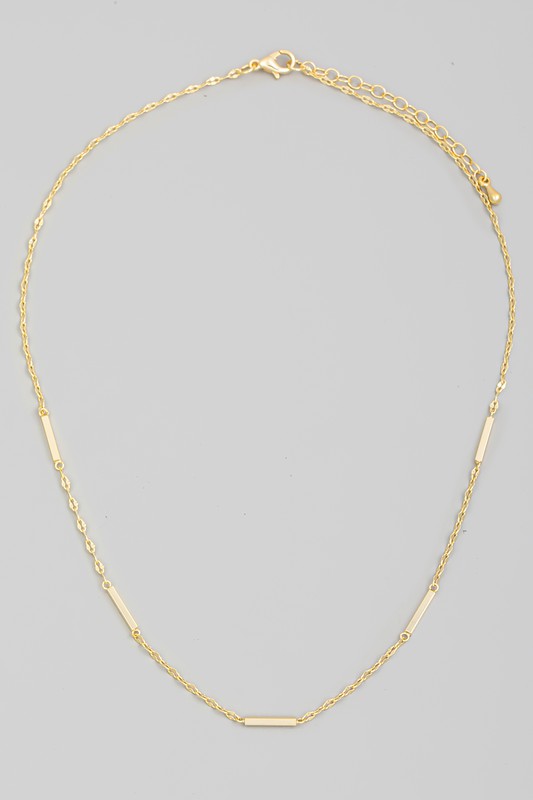 Gold Dipped Bar Chain Necklace