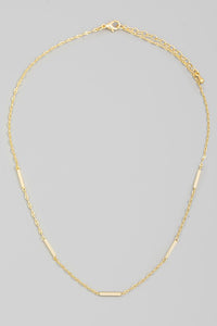 Gold Dipped Bar Chain Necklace
