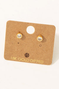 Gold Dipped Dainty Bezel Earrings