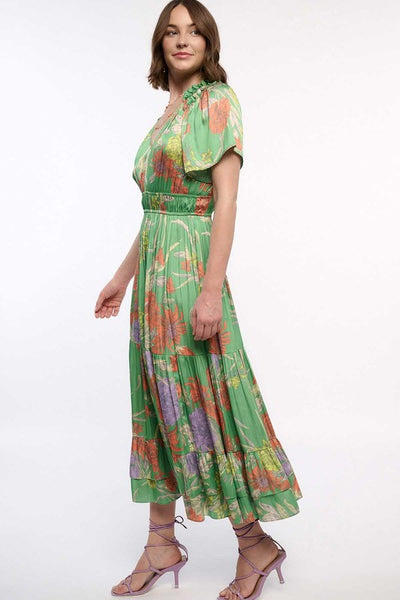 Tropical Floral Tiered Dress - FINAL SALE