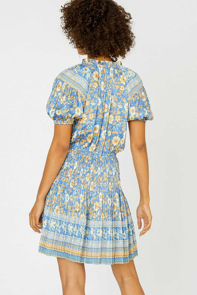 Border Print Marigold Mini Dress - FINAL SALE