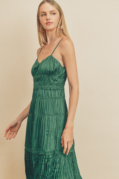 Pleated Tiered Midi Dress - FINAL SALE