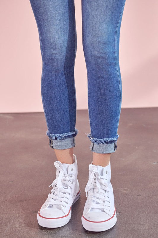 Cuffed Skinny Ankle Jeans