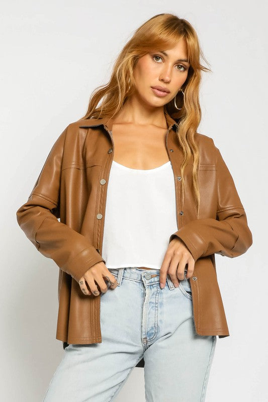 Vegan Leather Shacket