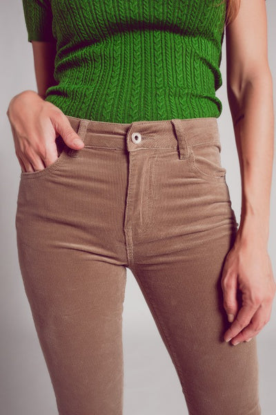 Cropped Corduroy Flare Pants